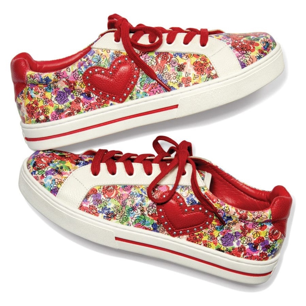 $265 Brighton Women’s Floral Blooms Leather Sneakers | Made in Brazil | Size 7.5